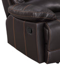 Leather Air Recliining Console Loveseat Brown Foam Leather
