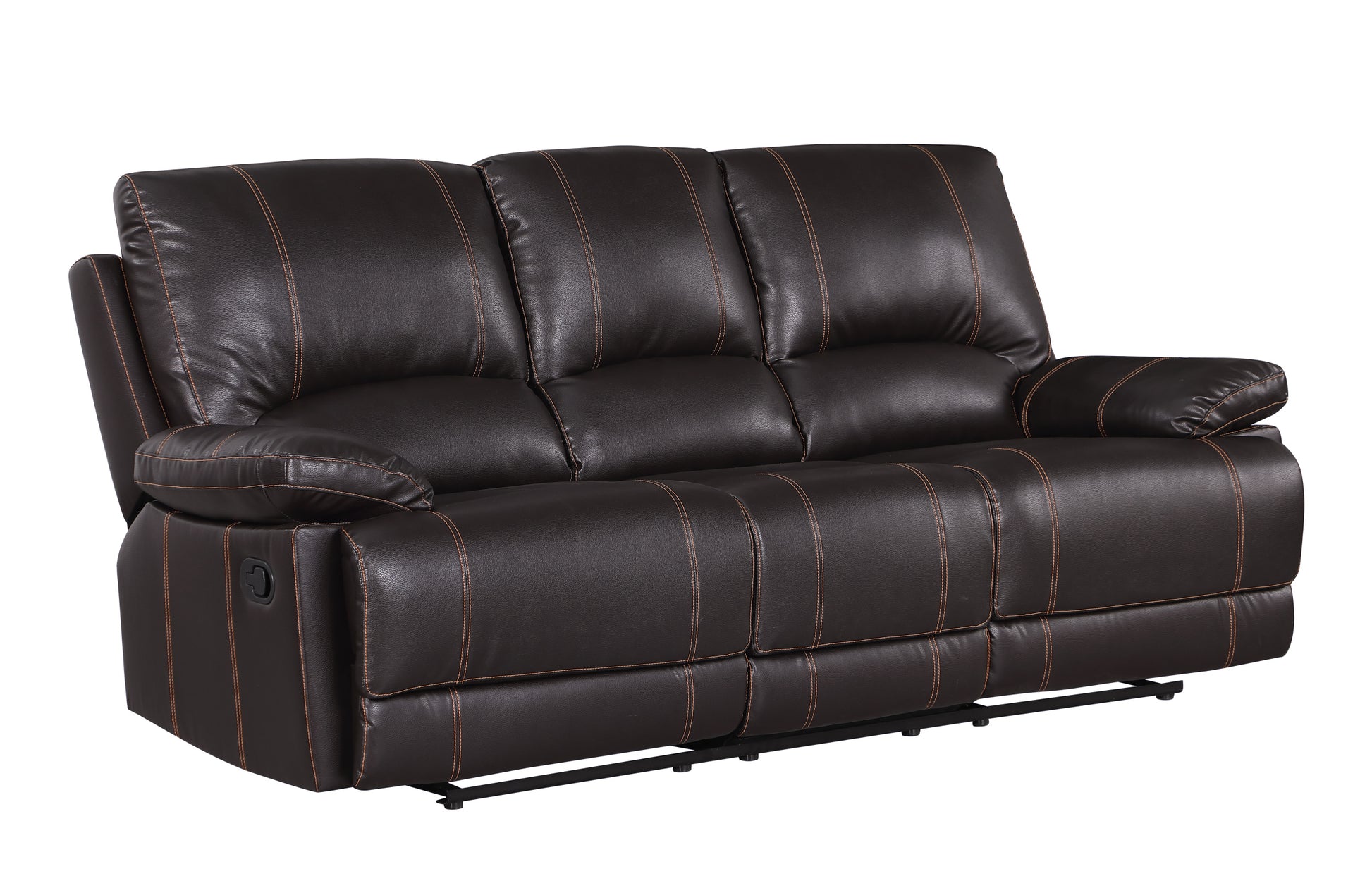 Leather Air Recliining Sofa Brown Foam Leather