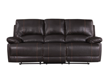 Leather Air Recliining Sofa Brown Foam Leather