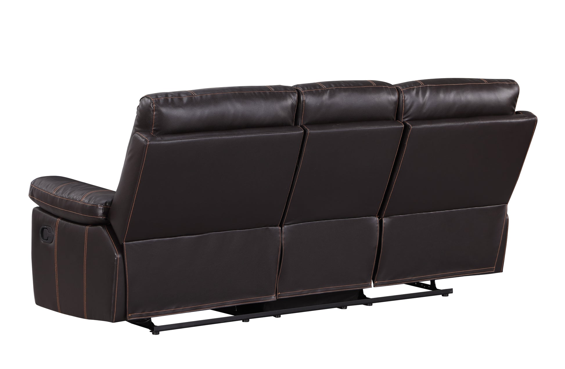 Leather Air Recliining Console Loveseat Brown Foam Leather