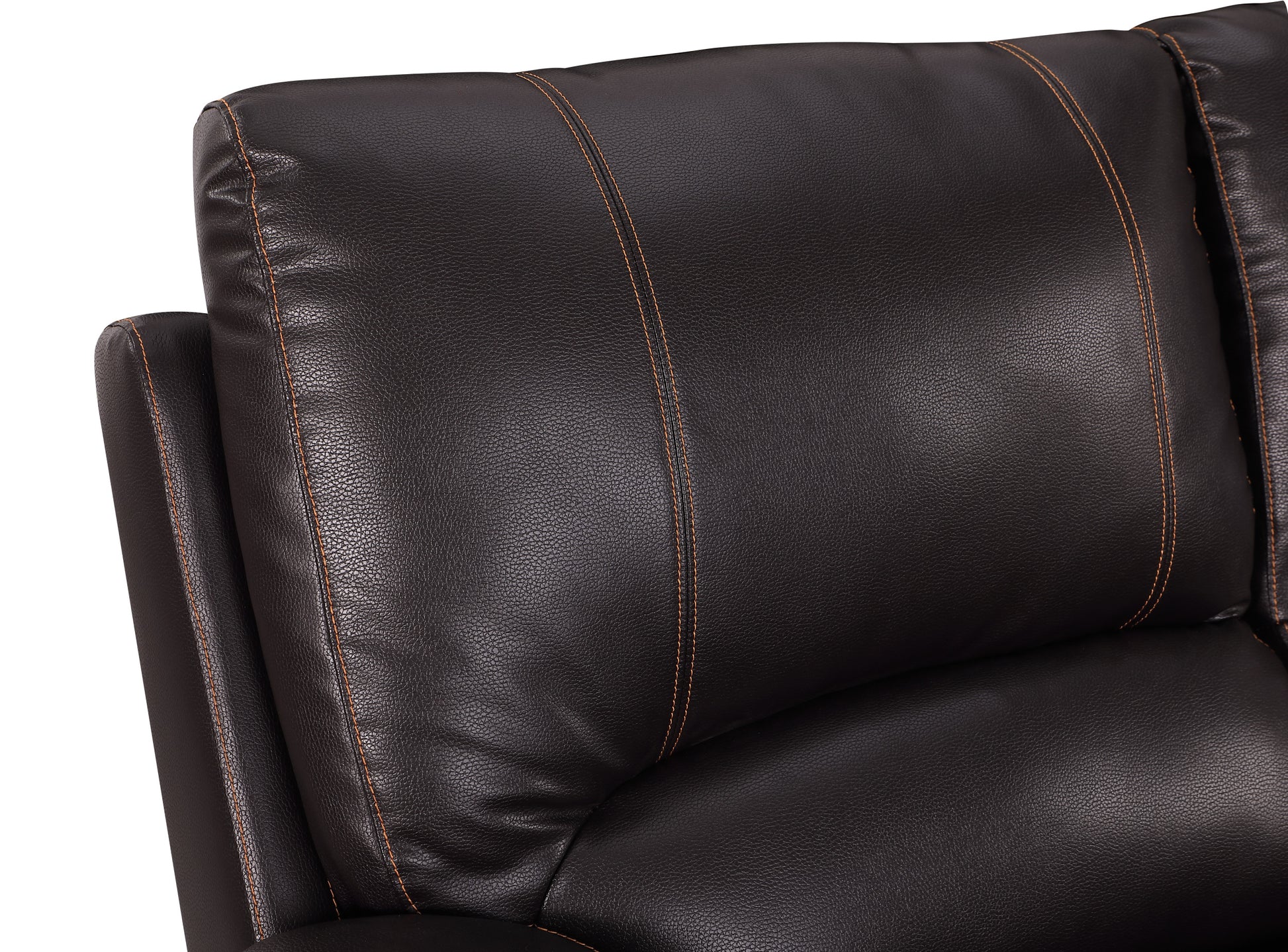Leather Air Recliining Loveseat Brown Foam Leather