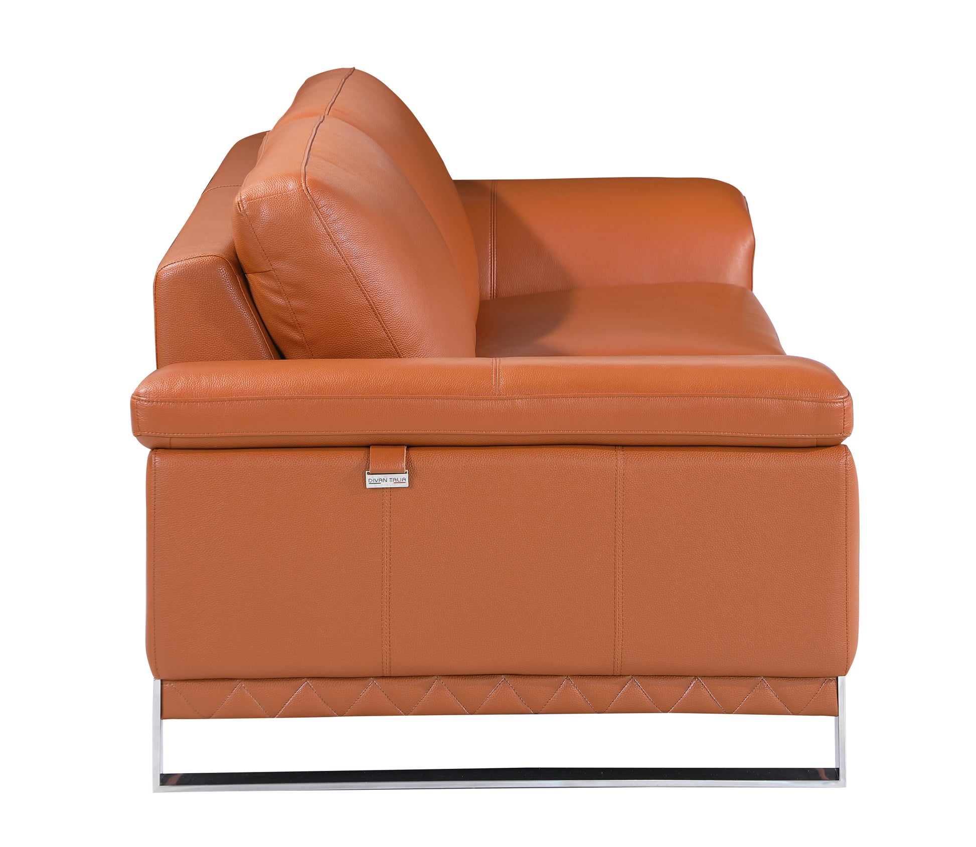 Top Grain Italian Leather Sofa Camel Foam Leather