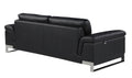 Top Grain Italian Leather Sofa Black Foam Leather