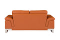 Top Grain Italian Leather Loveseat Camel Foam Leather