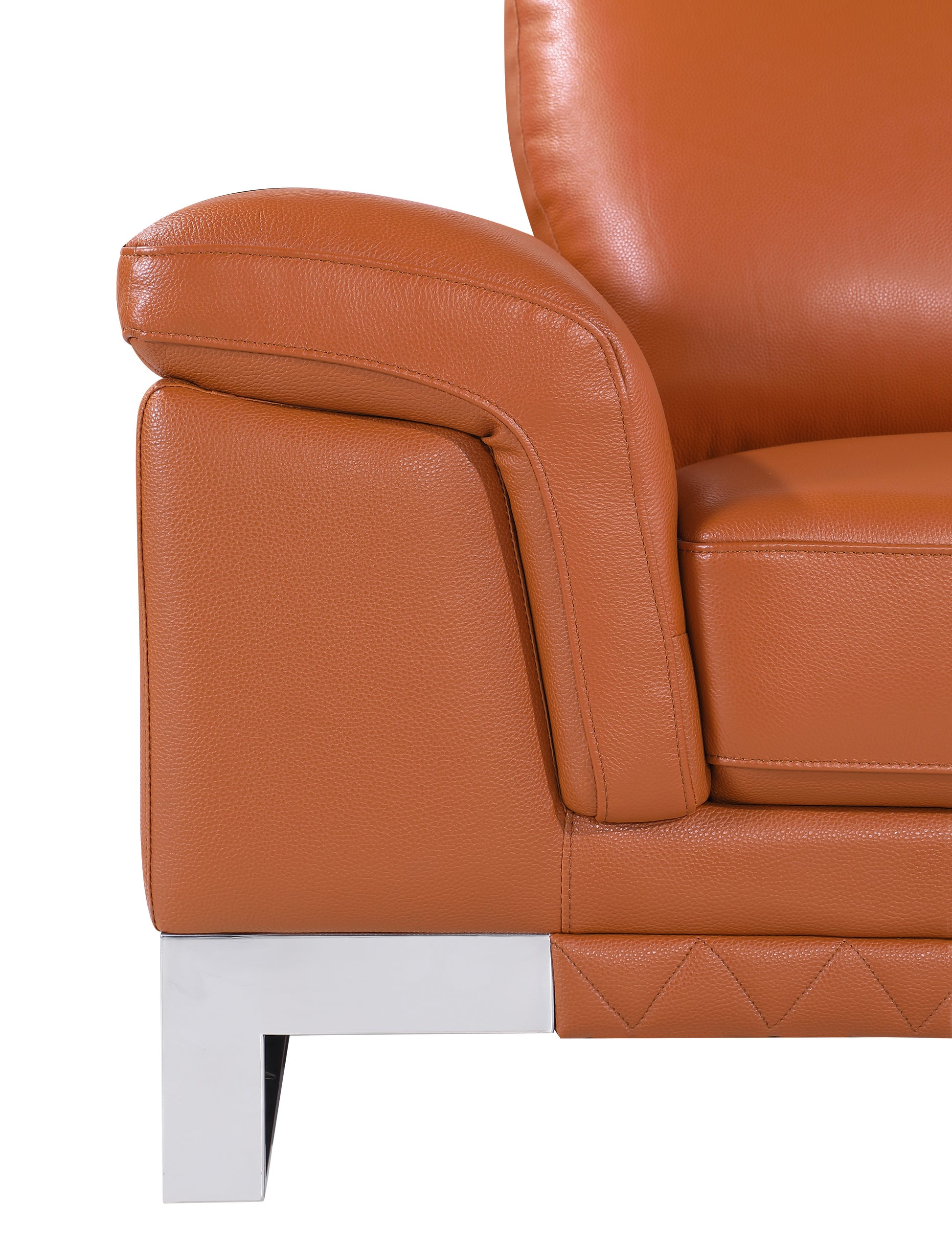 Top Grain Italian Leather Chair Camel Foam Leather