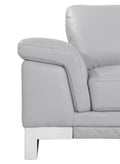 Top Grain Italian Leather Chair Light Gray Foam Leather
