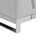 Top Grain Italian Leather Loveseat Light Gray Foam Leather