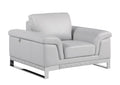 Top Grain Italian Leather Chair Light Gray Foam Leather