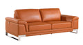 Top Grain Italian Leather Sofa Camel Foam Leather