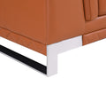 Top Grain Italian Leather Loveseat Camel Foam Leather