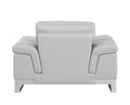 Top Grain Italian Leather Chair Light Gray Foam Leather
