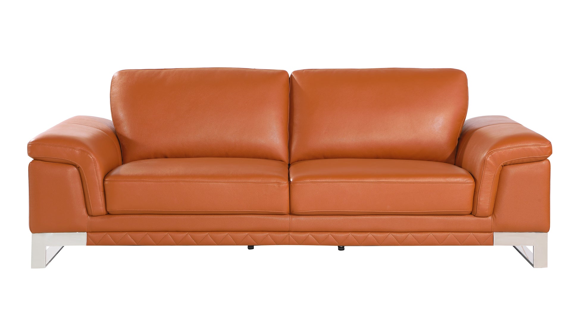 Top Grain Italian Leather Sofa Camel Foam Leather