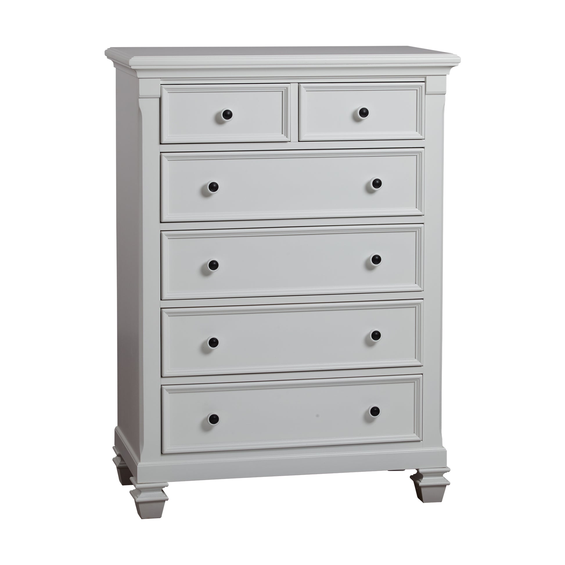 Glendale 6 Drawer Chest Pure White White Solid Wood