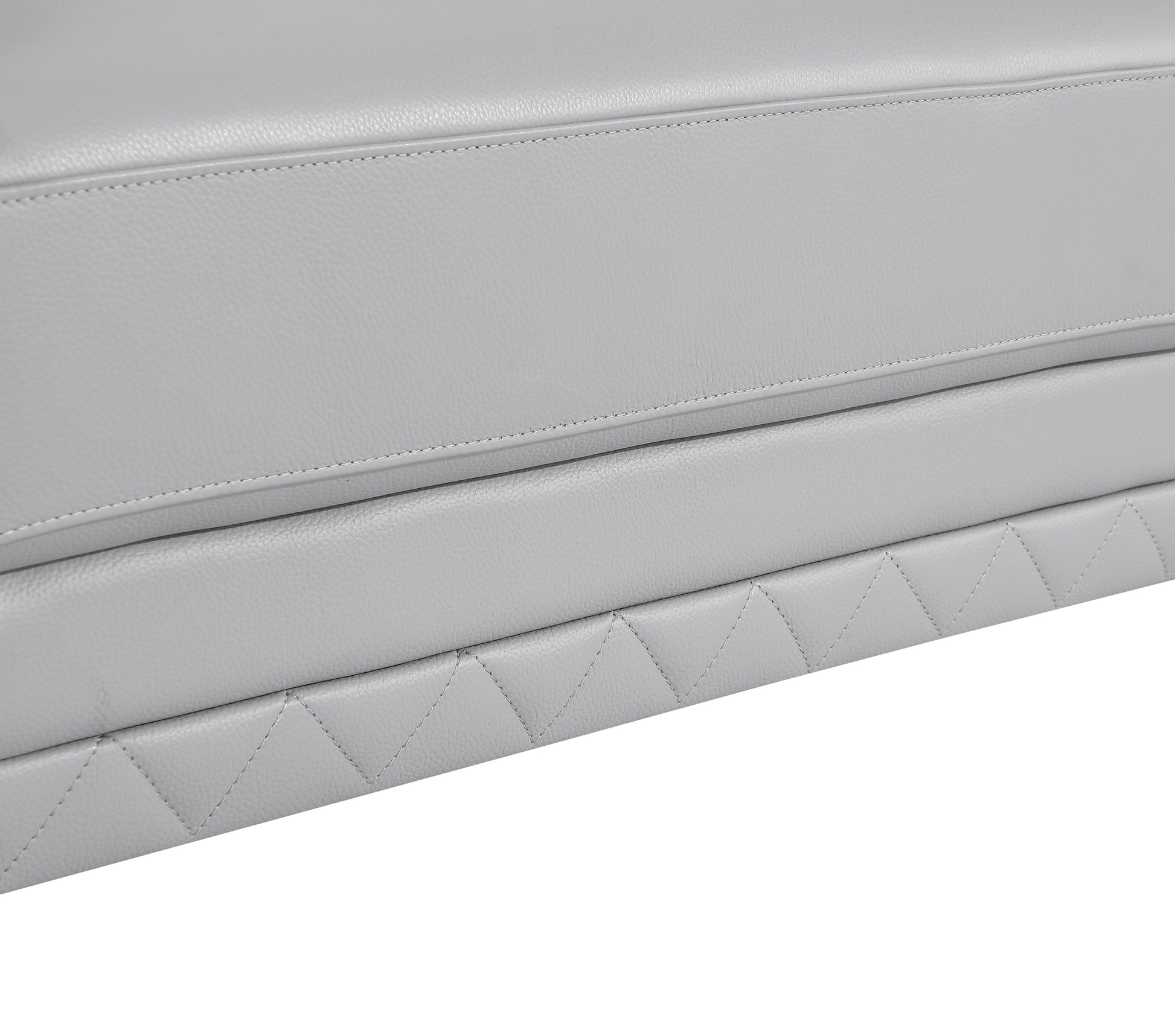 Top Grain Italian Leather Loveseat Light Gray Foam Leather