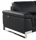 Top Grain Italian Leather Sofa Black Foam Leather