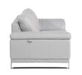Top Grain Italian Leather Loveseat Light Gray Foam Leather