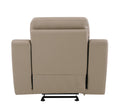 Reclining Modern Leather Air Upholstered Chair Beige Foam Leather
