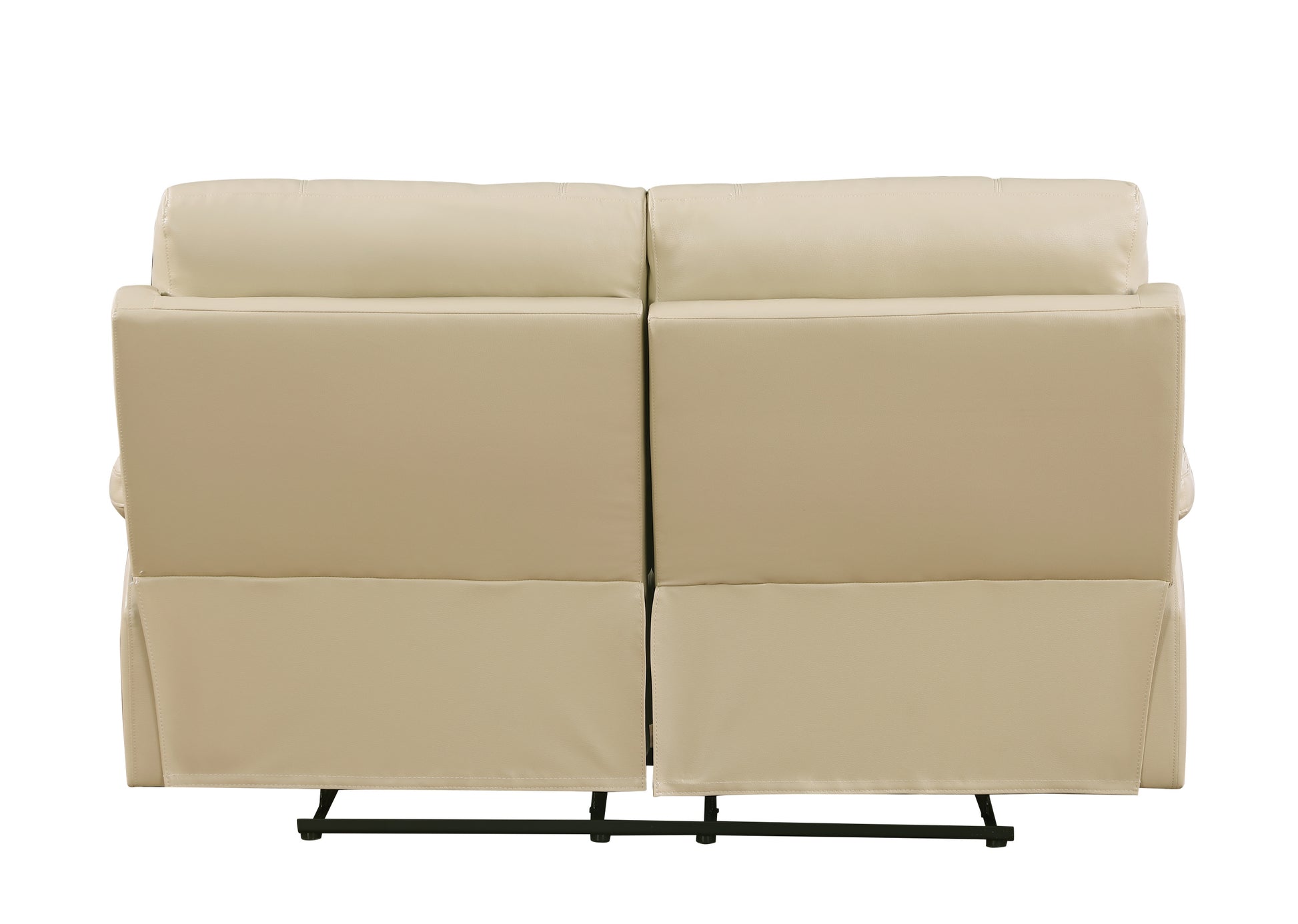 Leather Air Recliining Loveseat Beige Foam Leather