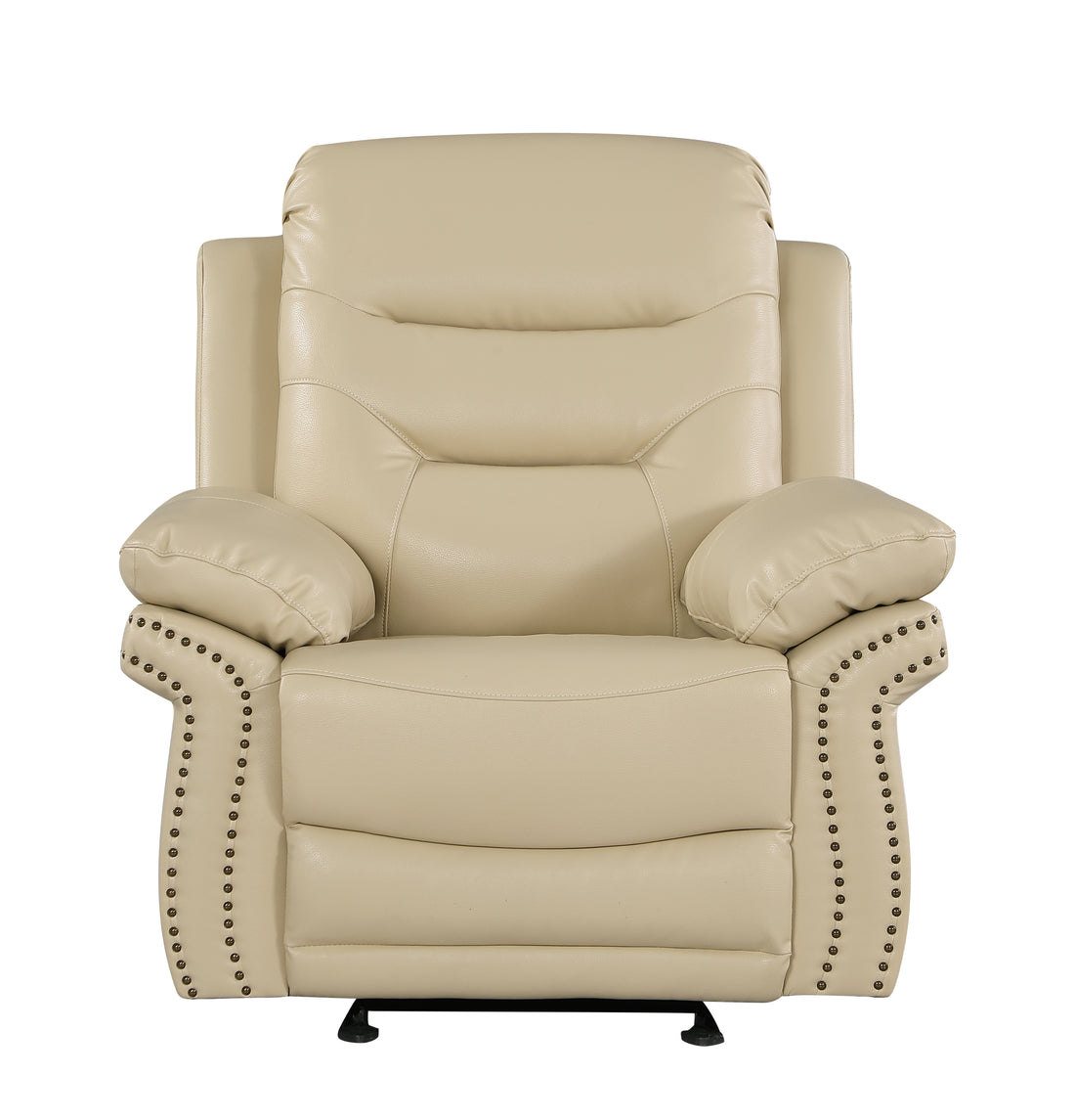 Leather Air Upholstered Chair With Fiber Back Beige Foam Leather