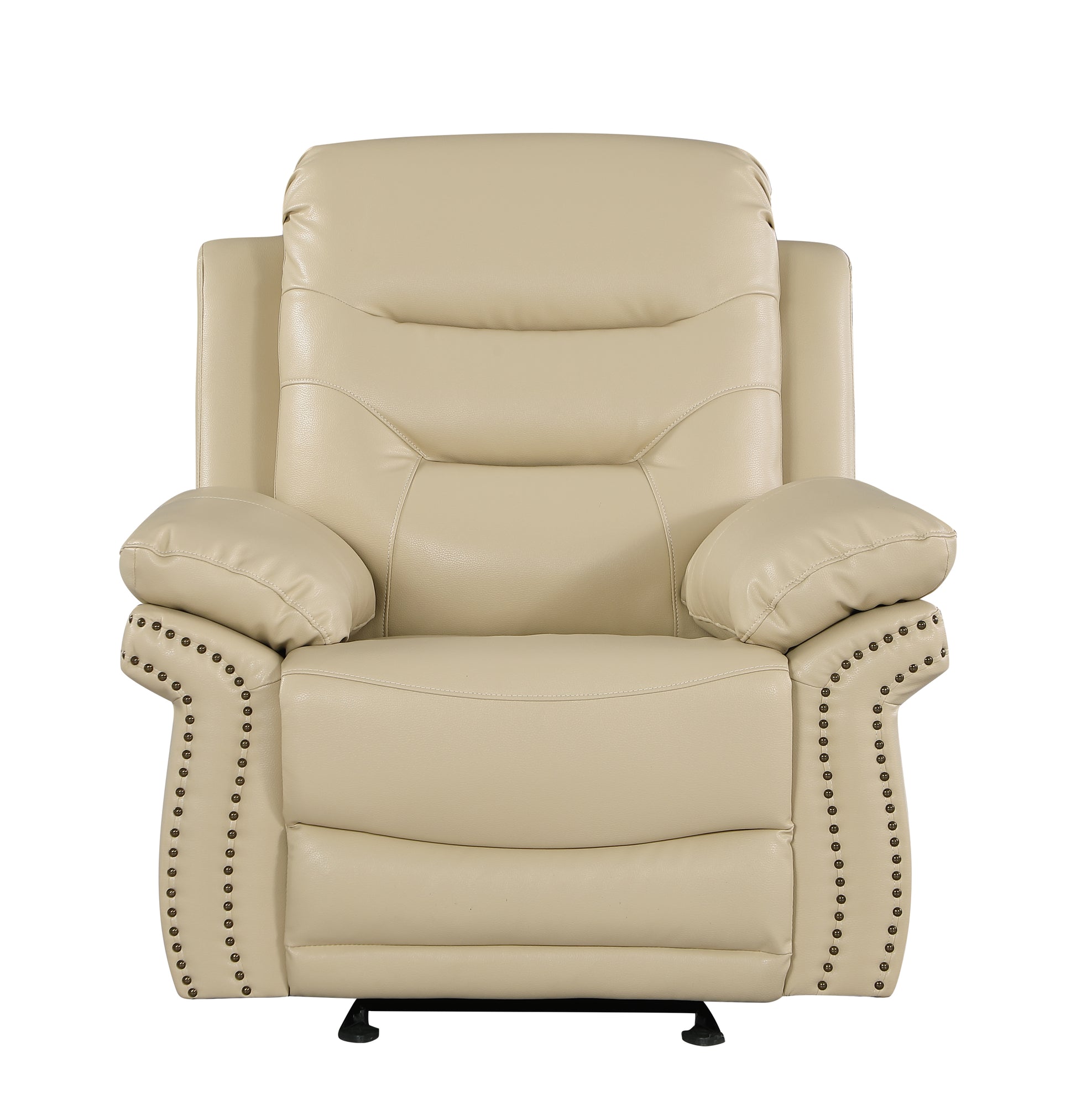 Leather Air Upholstered Chair With Fiber Back Beige Foam Leather