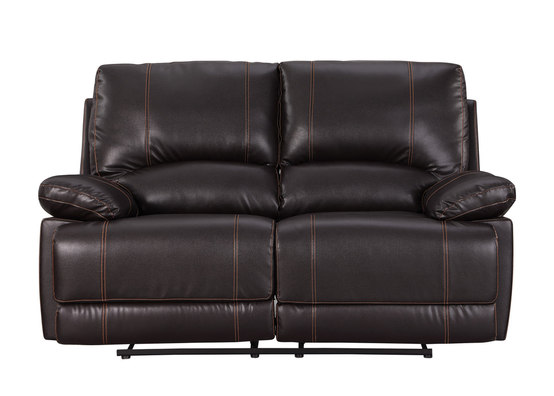 Leather Air Recliining Loveseat Brown Foam Leather