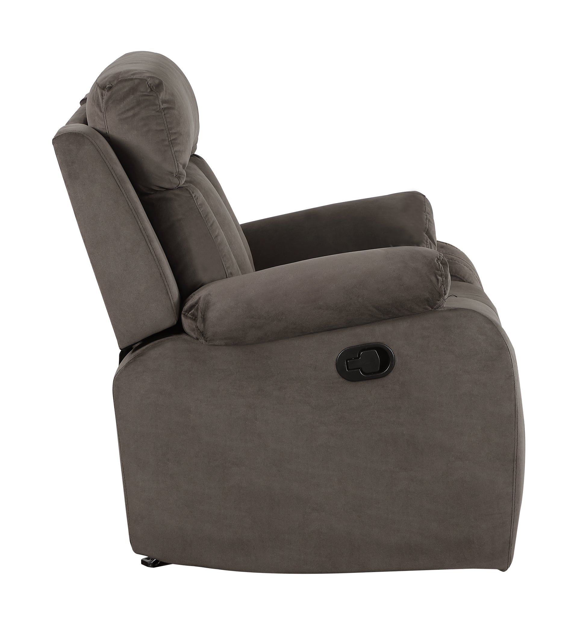 Reclining Transitional Microfiber Fabric Chair Brown Foam Fabric