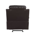 Leather Air Upholstered Reclining Chair With Fiber Back Brown Foam Leather