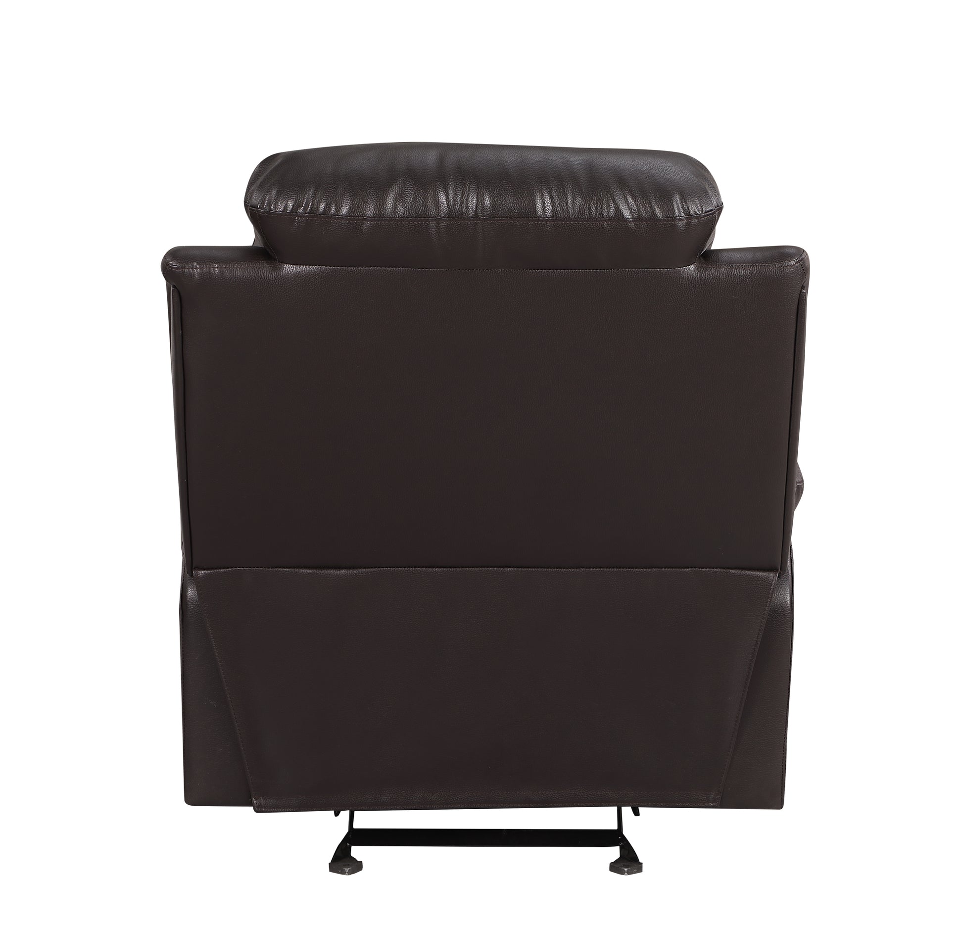 Leather Air Upholstered Reclining Chair With Fiber Back Brown Foam Leather