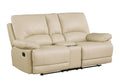 Leather Air Recliining Sofa Beige Foam Leather