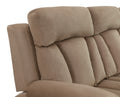 Reclining Transitional Microfiber Fabric Chair Beige Foam Fabric