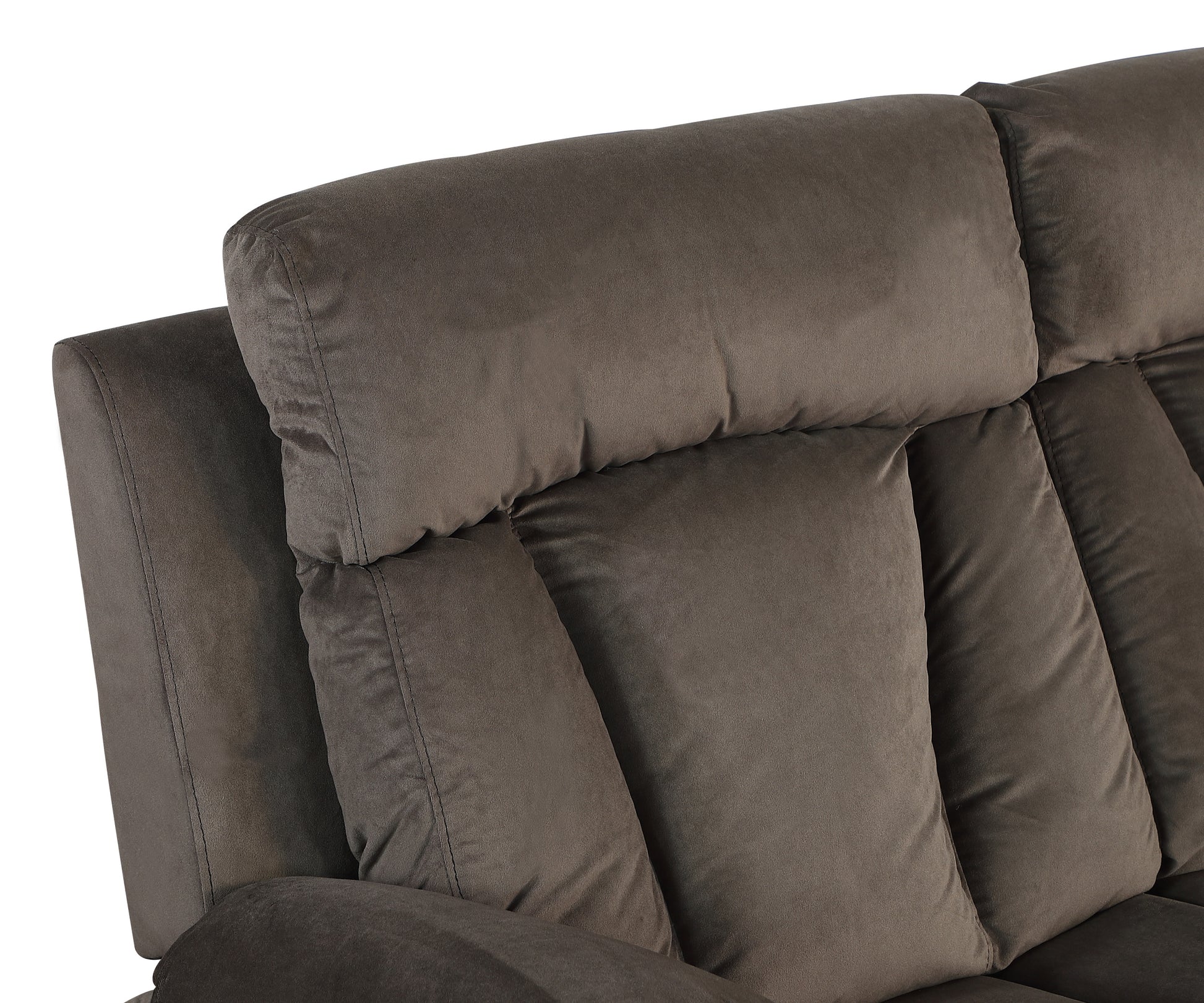 Reclining Transitional Microfiber Fabric Chair Brown Foam Fabric