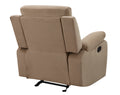 Reclining Transitional Microfiber Fabric Chair Beige Foam Fabric