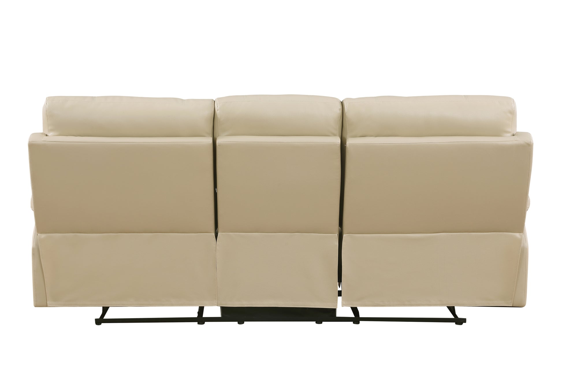 Leather Air Recliining Sofa Beige Foam Leather