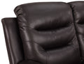Leather Air Upholstered Reclining Sofa With Fiber Back Brown Foam Leather