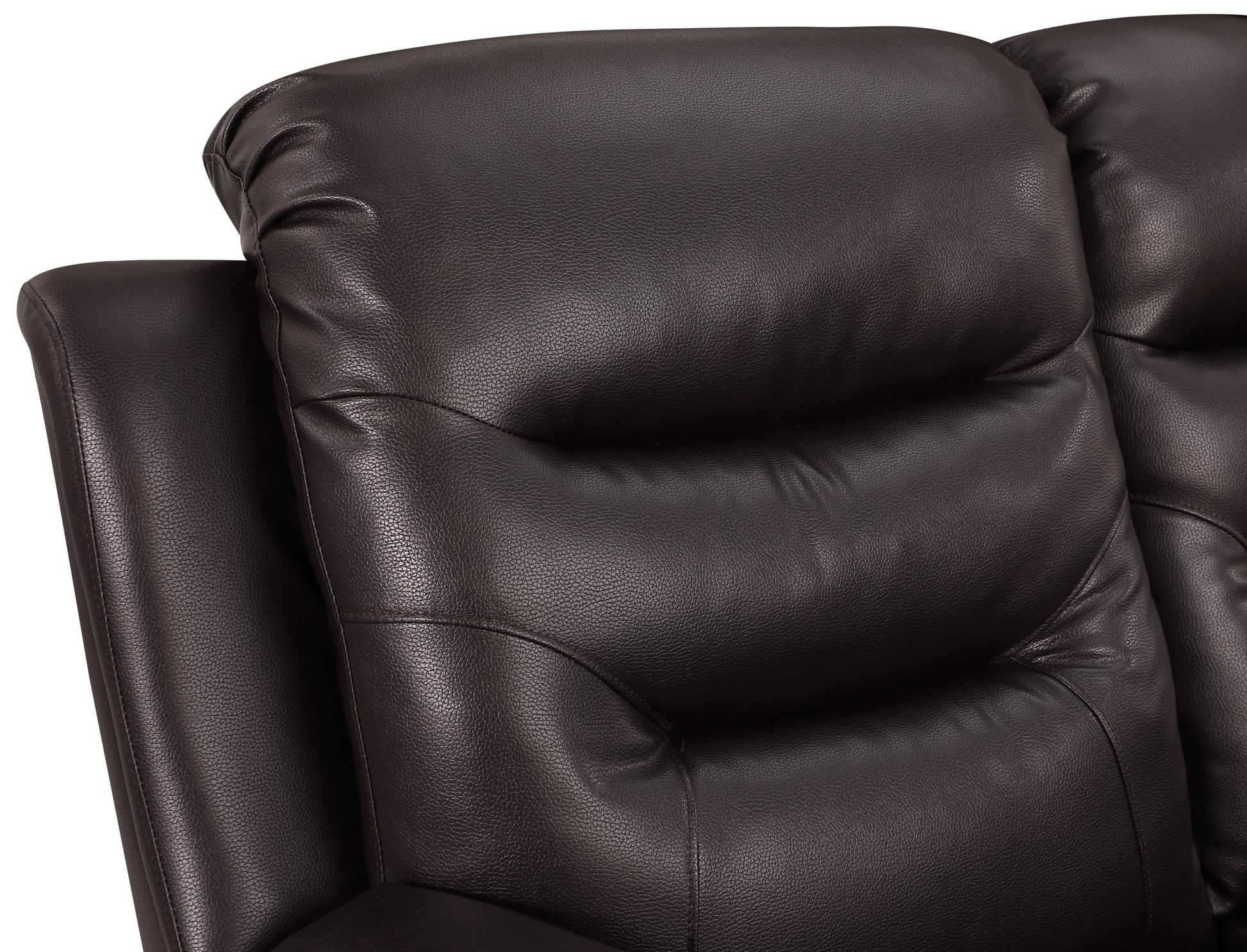 Leather Air Upholstered Reclining Sofa With Fiber Back Brown Foam Leather