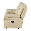 Leather Air Upholstered Chair With Fiber Back Beige Foam Leather