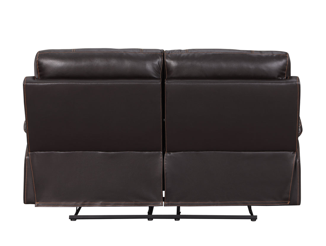 Leather Air Recliining Loveseat Brown Foam Leather