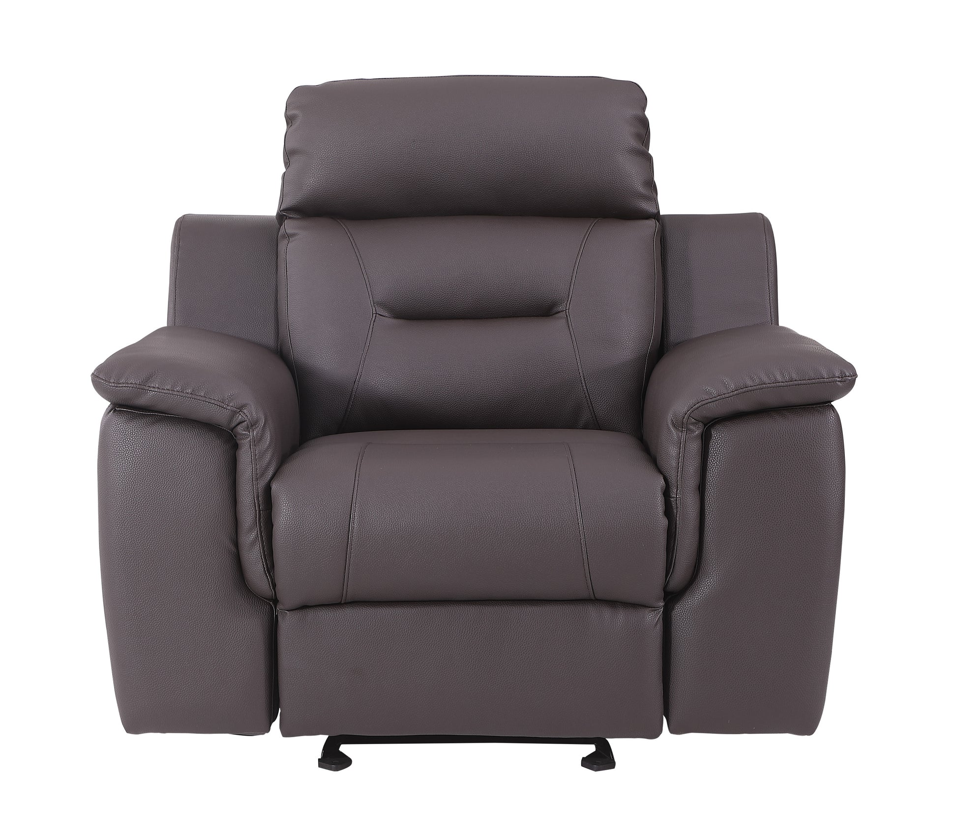 Reclining Modern Leather Air Upholstered Chair Brown Foam Leather