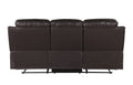 Leather Air Upholstered Reclining Sofa With Fiber Back Brown Foam Leather