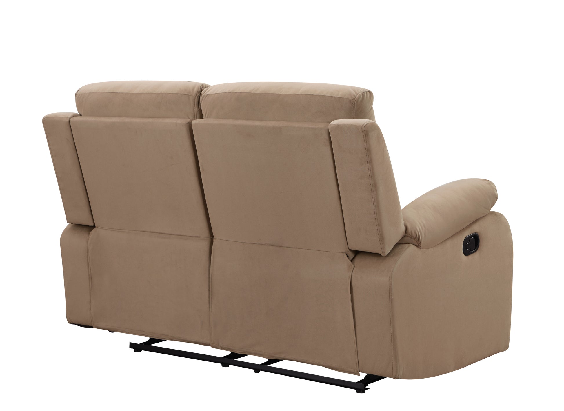 Recliningtransitional Microfiber Fabric Loveseat Beige Foam Fabric