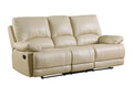 Leather Air Recliining Sofa Beige Foam Leather