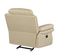 Leather Air Upholstered Chair With Fiber Back Beige Foam Leather