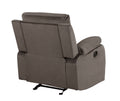 Reclining Transitional Microfiber Fabric Chair Brown Foam Fabric