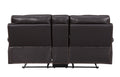 Leather Air Recliining Console Loveseat Brown Foam Leather