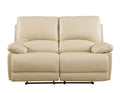 Leather Air Recliining Loveseat Beige Foam Leather