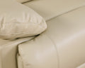 Leather Air Recliining Loveseat Beige Foam Leather