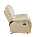 Leather Air Recliining Loveseat Beige Foam Leather