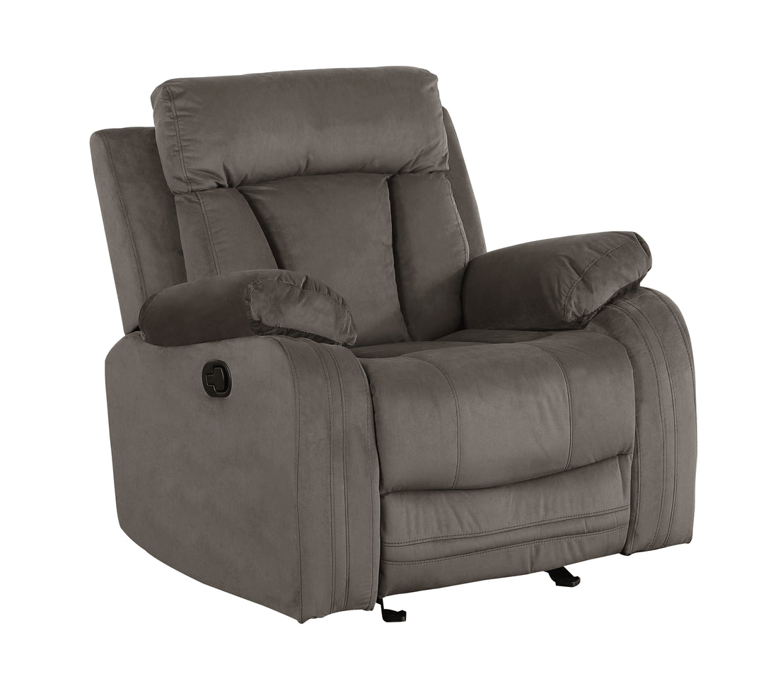 Reclining Transitional Microfiber Fabric Chair Brown Foam Fabric