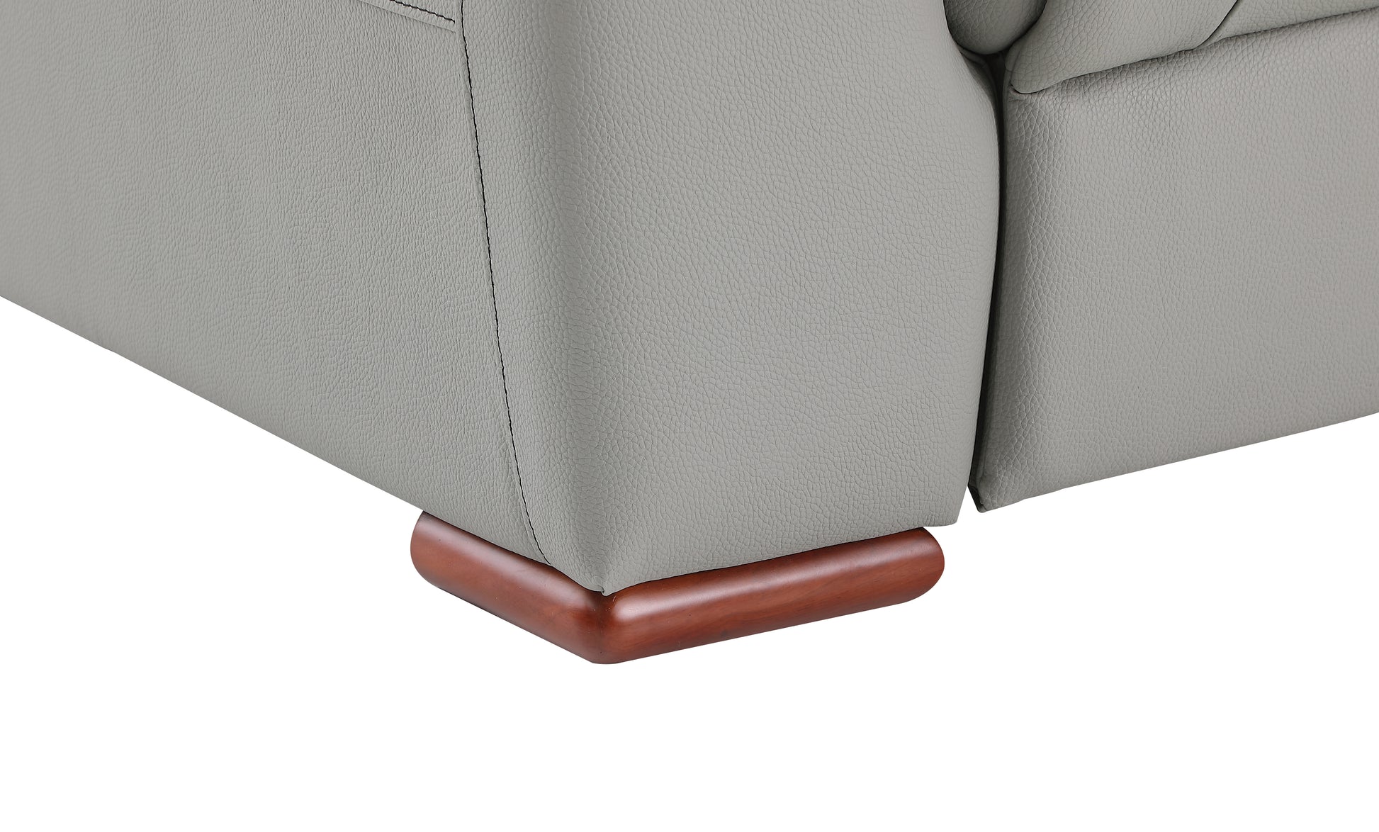 Modern Reclining Leather Air Upholstered Chair Gray Foam Leather