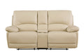 Leather Air Recliining Sofa Beige Foam Leather